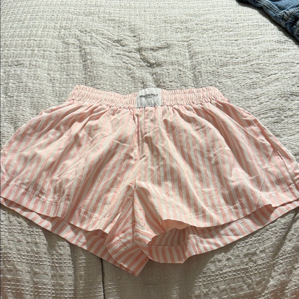 Princess Polly Pink & White Striped Sleep Shorts